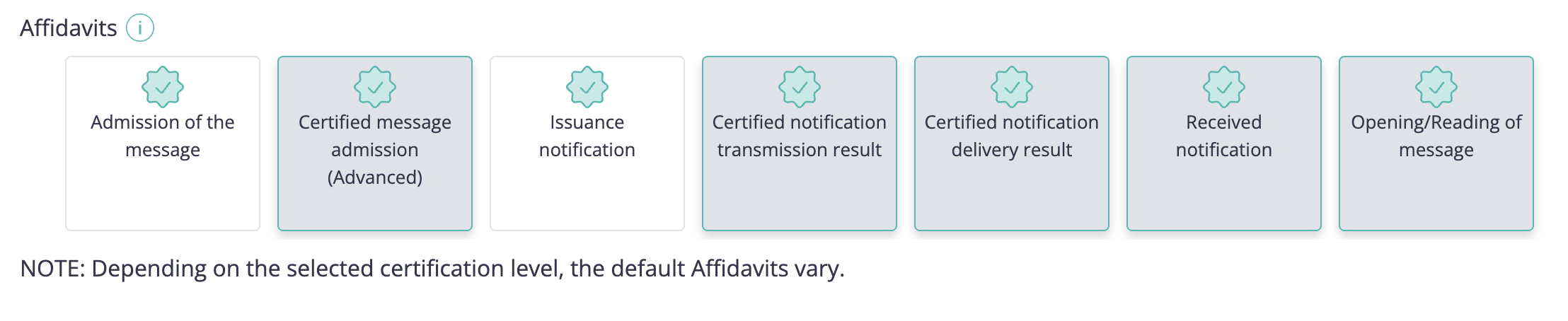 Affidavit options example