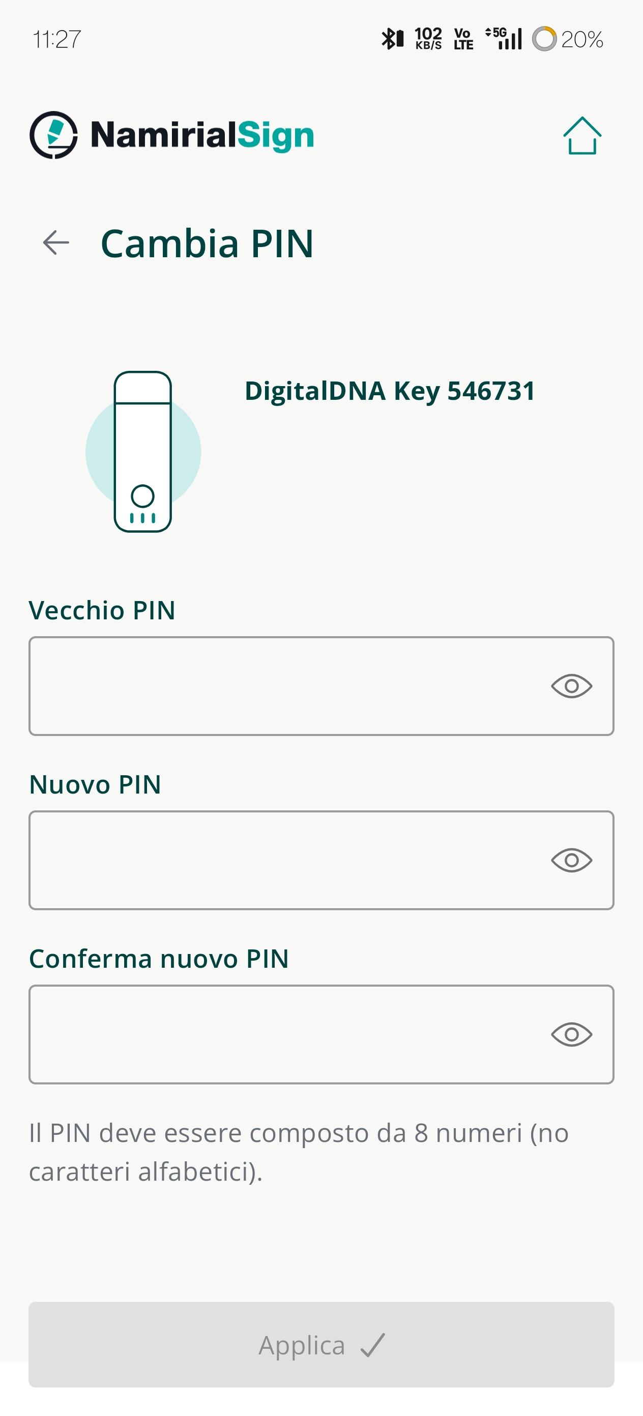 Cambio PIN