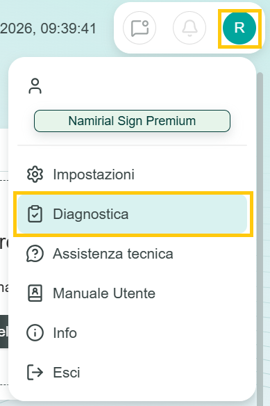 diagnostica - accesso alla pagina