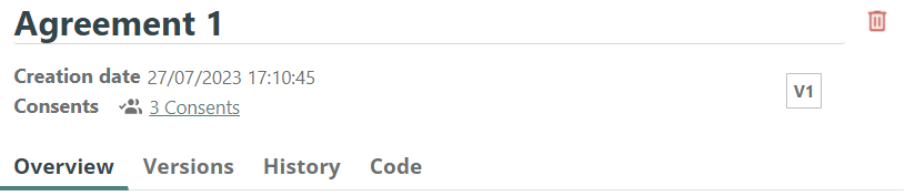 Edit agreement page Edit agreement page