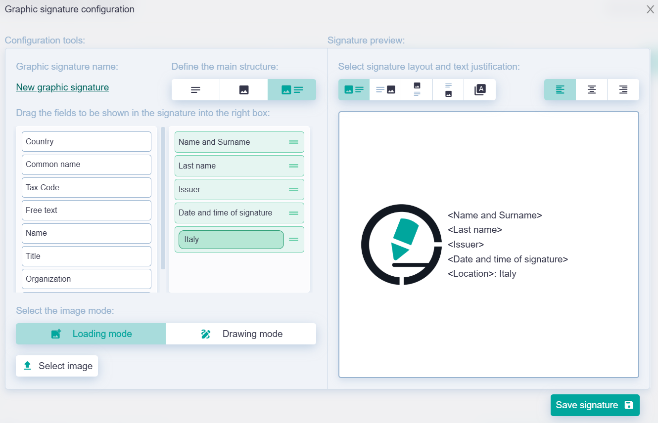 Personal Area - New Graphic Signature
