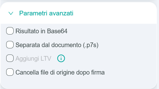 Firma digitale - Parametri avanzati CAdES.