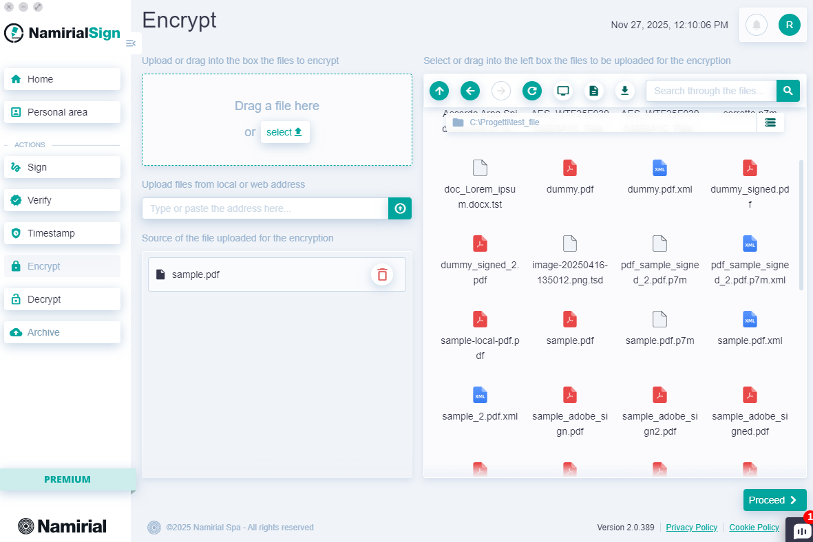 Encrypt - Document Selection.