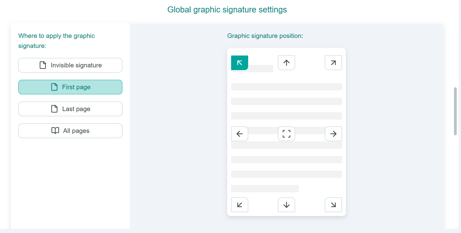 General settings