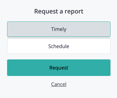 Report options showing immediate and scheduled report choices available in some environments
