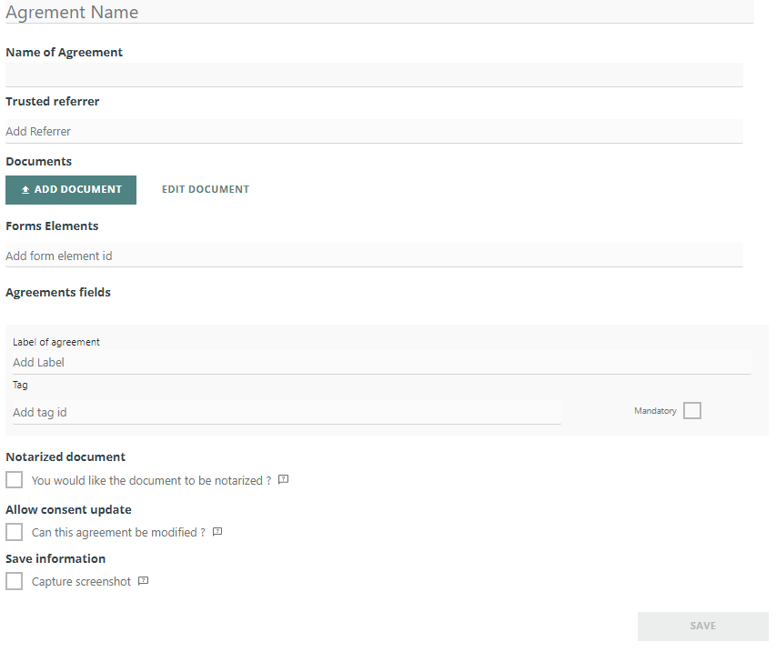 Agreement form Agreement form