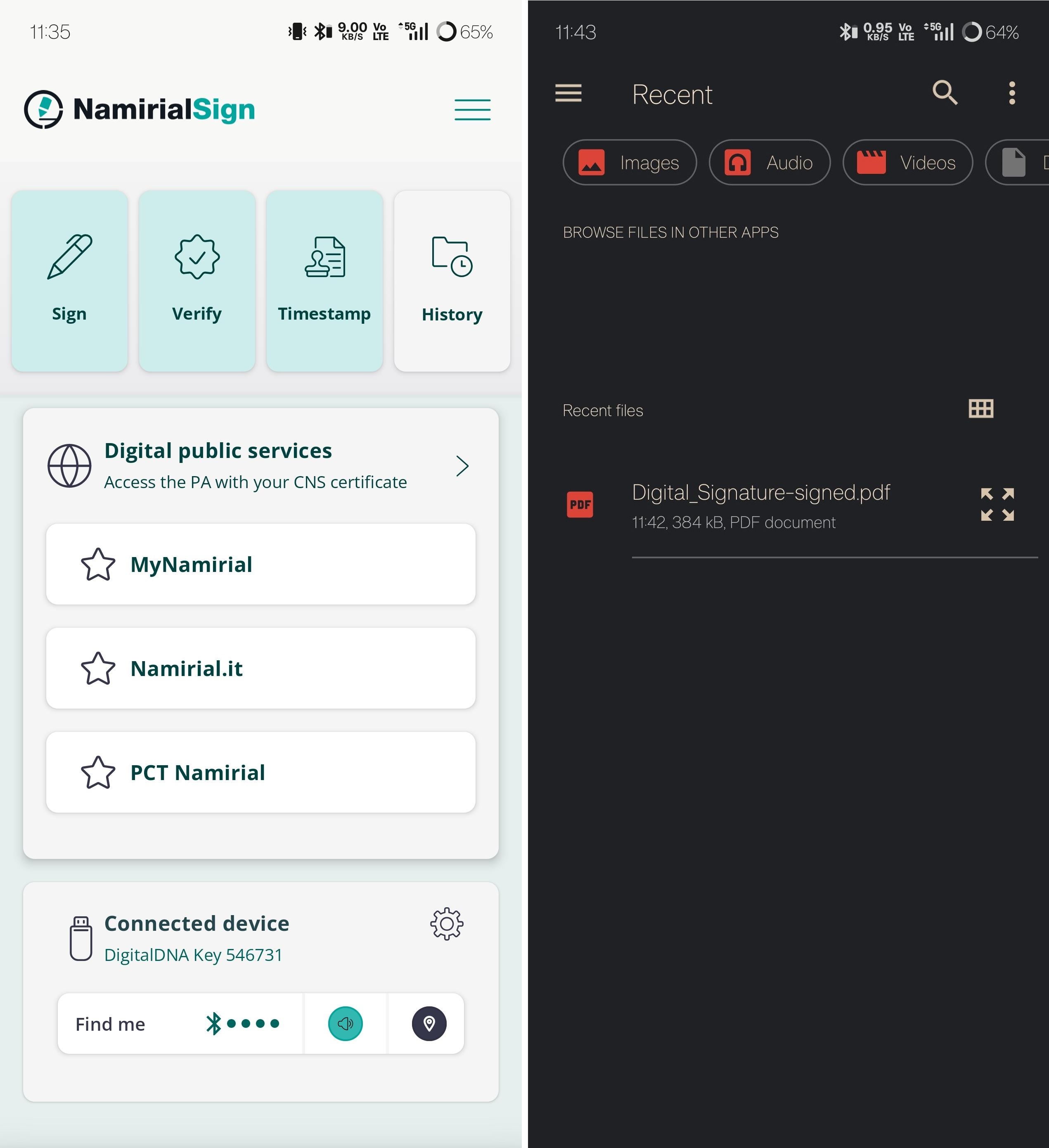 Msign App Signing a document