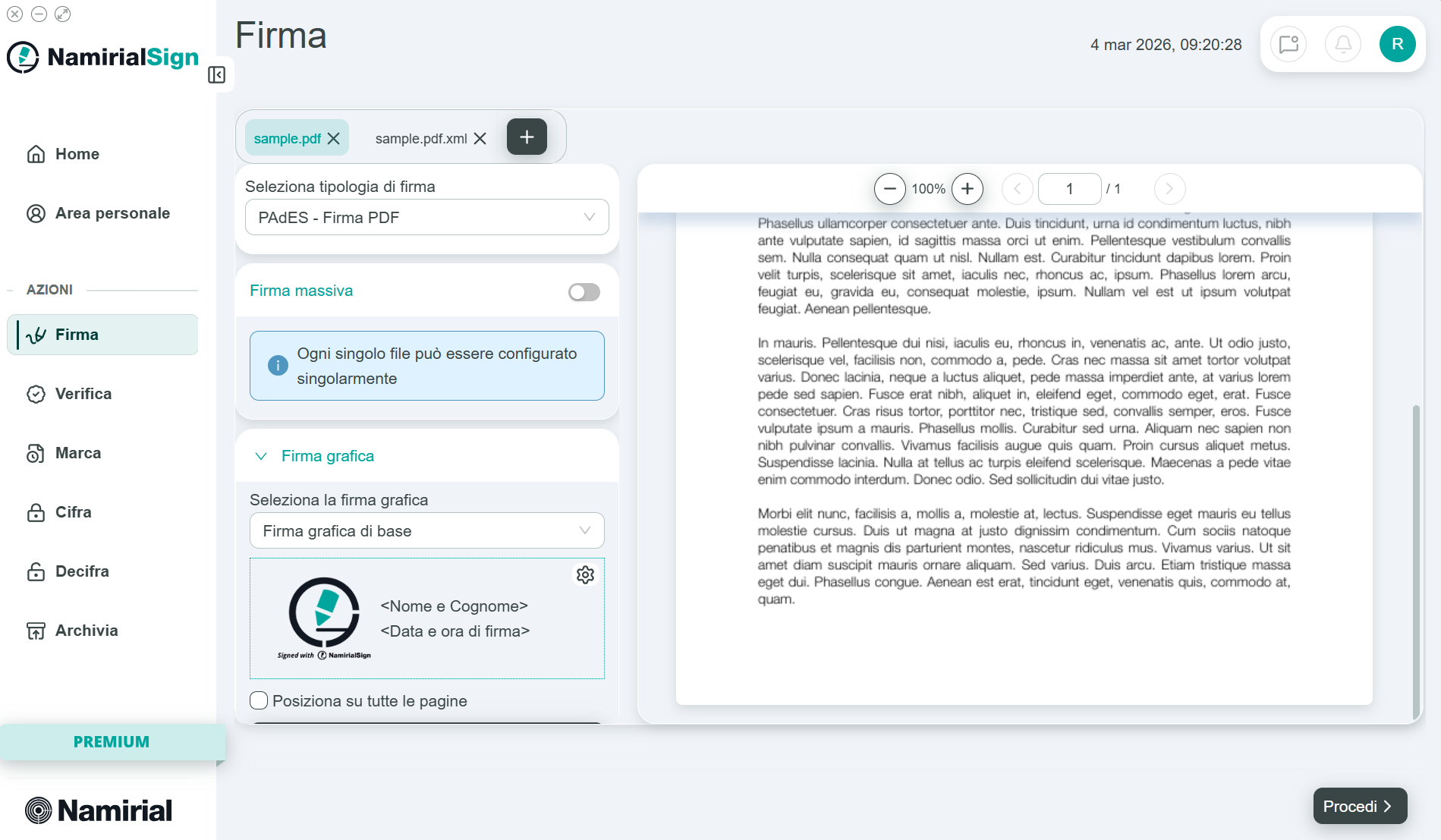 Firma digitale - Configurazioni di firma.